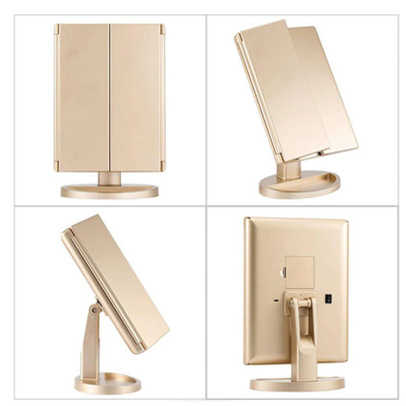 Espejo de maquillaje led con aumento